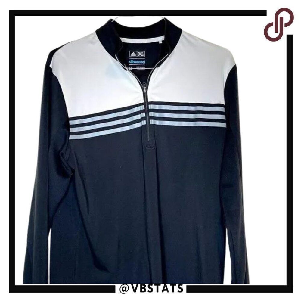 Adidas Climacool 1/4 Zip‎ Black-Gray Top in Medium